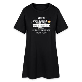 tablier de cuisine humoristique - Robe T-shirt Femme - noir - Devant