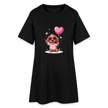Dackel teckel teckel tekel - Robe T-shirt Femme - noir - Devant