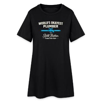 Chuchoteur de tuyaux, plombier, cadeau humoristique - Robe T-shirt Femme - noir - Devant