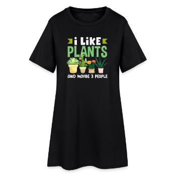 Ich Mag Pflanzen Lustige Gärtner Hobby - Frauen T-Shirt-Kleid - Schwarz - Vorne