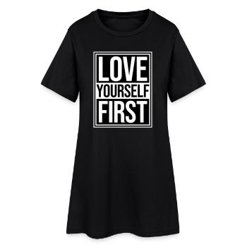 Aimez-vous d’abord Aimez-vous de soi Prenez soin de vous - Robe T-shirt Femme - noir - Devant