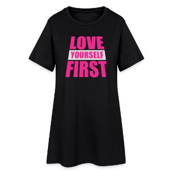 Aimez-vous d’abord Aimez-vous de soi Prenez soin de vous - Robe T-shirt Femme - noir - Devant