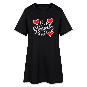 Aimez-vous d’abord Aimez-vous de soi Prenez soin de vous - Robe T-shirt Femme - noir - Devant