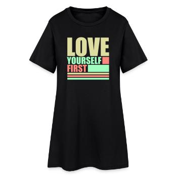 Aimez-vous d’abord Aimez-vous de soi Prenez soin de vous - Robe T-shirt Femme - noir - Devant