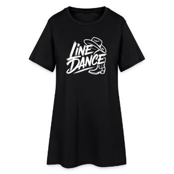 Line Dance – Country Western Tanz - Women’s T-Shirt Dress - black - Front