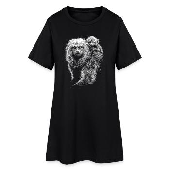 Tamarins lion - Robe T-shirt Femme - noir - Devant