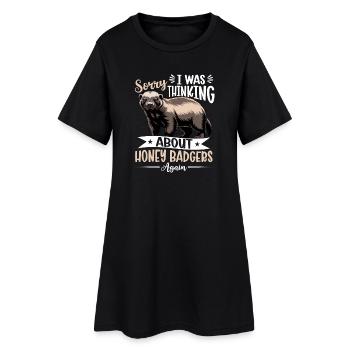 Blaireau drôle - Robe T-shirt Femme - noir - Devant