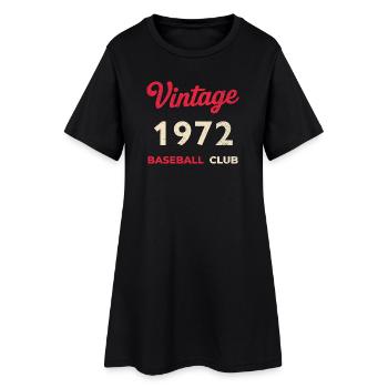 Vintage 1972 – Année de naissance rétro du club de baseball - Robe T-shirt Femme - noir - Devant