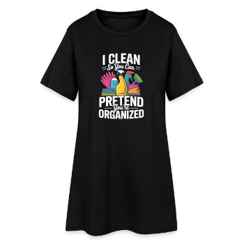 Équipe de nettoyage Cabinet de Nettoyage Cadeaux - Robe T-shirt Femme - noir - Devant