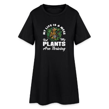 Jardinier Plantes amoureuses Plantes succulentes - Robe T-shirt Femme - noir - Devant