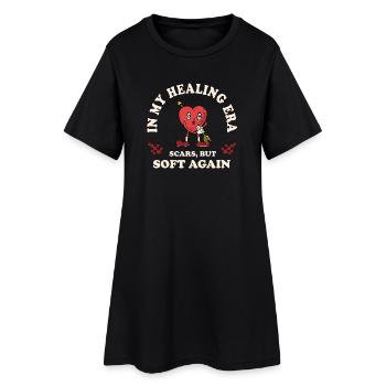 In My Healing Era – Popkultur Trend Spruch - Frauen T-Shirt-Kleid - Schwarz - Vorne