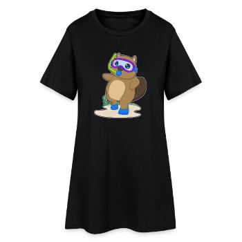 Beaver Diver Snorkel Diving - Women’s T-Shirt Dress - black - Front