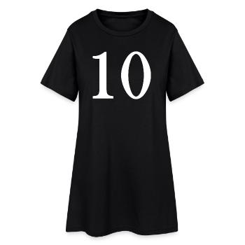 10. 10 ANS. 10e ANNIVERSAIRE. ANNIVERSAIRE 10 ANS. - Robe T-shirt Femme - noir - Devant