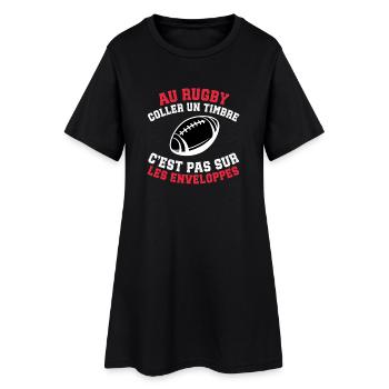 Supporter Rugby Stick a Stamp Humor - Women’s T-Shirt Dress - black - Front