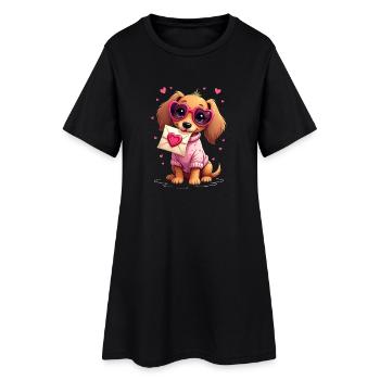 Dackel teckel teckel tekel - Robe T-shirt Femme - noir - Devant