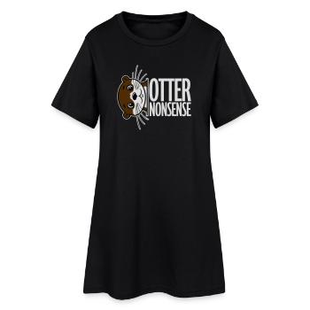 N’importe quoi de loutre, jeu de mots drôle, expression d’amour de la loutre - Robe T-shirt Femme - noir - Devant