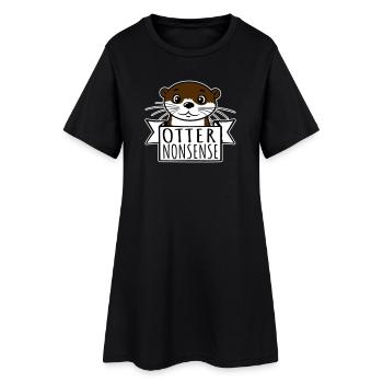 N’importe quoi de loutre, jeu de mots drôle, expression d’amour de la loutre - Robe T-shirt Femme - noir - Devant