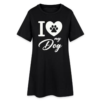 I love my dog - Women’s T-Shirt Dress - black - Front