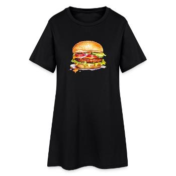 Burger - Robe T-shirt Femme - noir - Devant