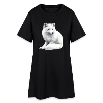 Renard des neiges - Robe T-shirt Femme - noir - Devant