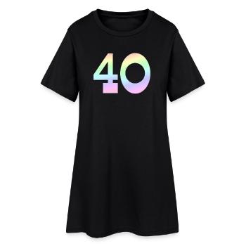 40 pastell farben - Frauen T-Shirt-Kleid - Schwarz - Vorne