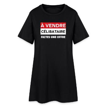 Humour célibataire - Robe T-shirt Femme - noir - Devant