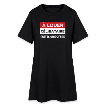 Humour célibataire - Robe T-shirt Femme - noir - Devant