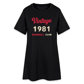 Millésime 1981 – Année de naissance rétro du club de baseball - Robe T-shirt Femme - noir - Devant