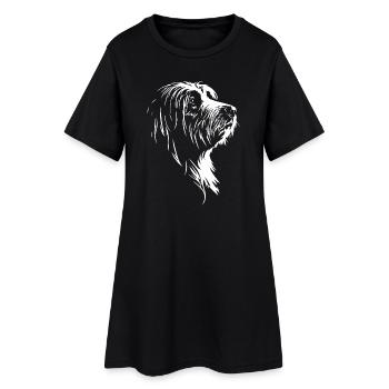 Chien silhouette du colley barbu Wilsigns - Robe T-shirt Femme - noir - Devant