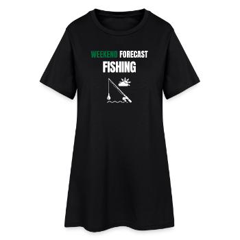 Pêche prévue du week-end – Angeln Design - Robe T-shirt Femme - noir - Devant