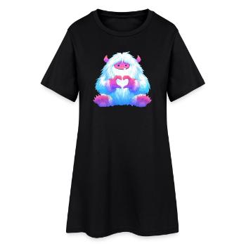 Monstre au cœur câlin - Robe T-shirt Femme - noir - Devant