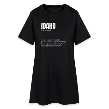 Typographie des pommes de terre de l’Idaho - Robe T-shirt Femme - noir - Devant
