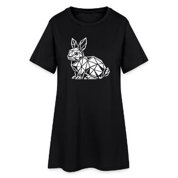 Geometric Rabbit Magic Easter Bunny - Women’s T-Shirt Dress - black - Front