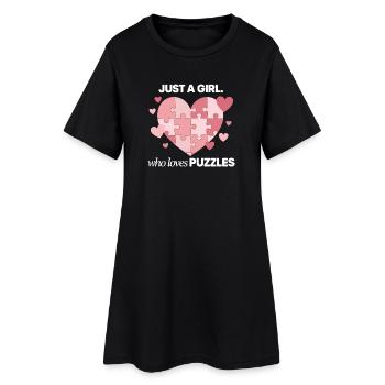 Juste une fille qui adore les énigmes - Robe T-shirt Femme - noir - Devant