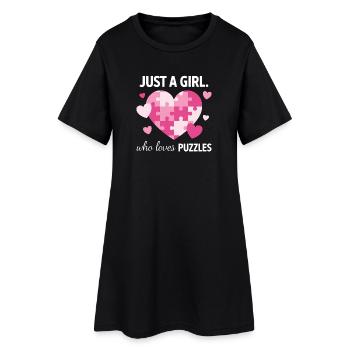 Juste une fille qui adore les énigmes - Robe T-shirt Femme - noir - Devant