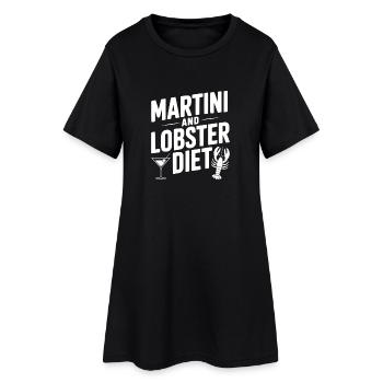 Régime Martini et homard - Robe T-shirt Femme - noir - Devant