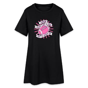 Je connais la citation de football Play Like a Girl - Robe T-shirt Femme - noir - Devant