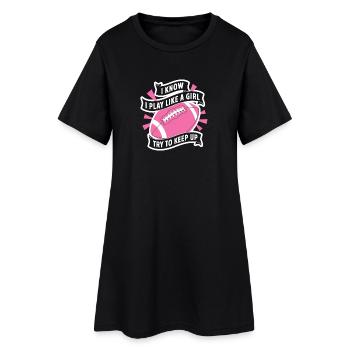 Je connais la citation de football Play Like a Girl - Robe T-shirt Femme - noir - Devant