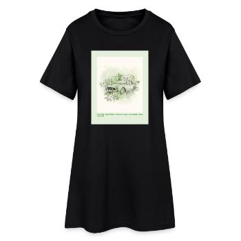 Voiture vintage avec cadre fleuri - Robe T-shirt Femme - noir - Devant