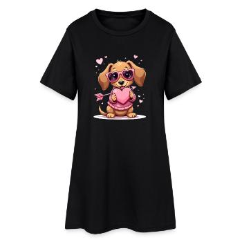 Dackel teckel teckel tekel - Robe T-shirt Femme - noir - Devant