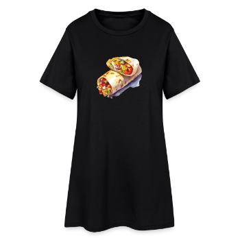 Illustration colorée de l’emballage végétal - Robe T-shirt Femme - noir - Devant
