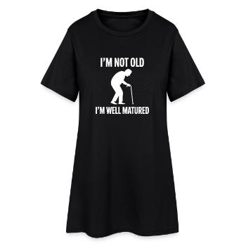 Senior Citizen Humor Retiree Motif - Women’s T-Shirt Dress - black - Front
