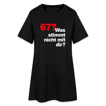 6-7 WAS STIMMT NICHT MIT DIR? TREND KINDER WARUM🤔 - Frauen T-Shirt-Kleid - Schwarz - Vorne