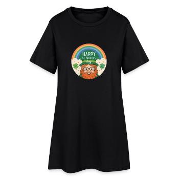 St. Patrick's Rainbow Leprechaun - Women’s T-Shirt Dress - black - Front