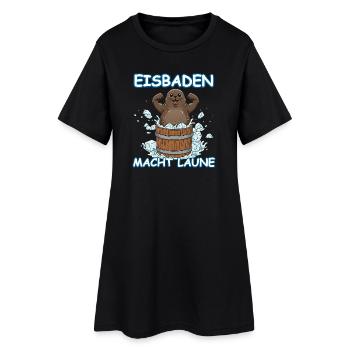 Eisbaden Seehund - Frauen T-Shirt-Kleid - Schwarz - Vorne