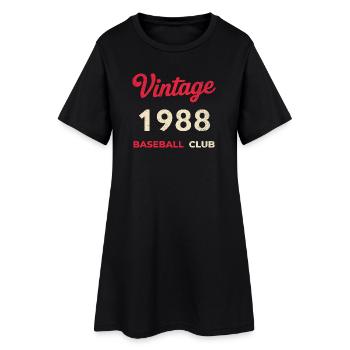 Millésime 1988 – Année de naissance rétro du club de baseball - Robe T-shirt Femme - noir - Devant