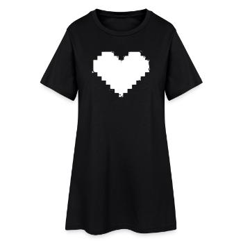 Effet Grunge Pixel Heart - Robe T-shirt Femme - noir - Devant