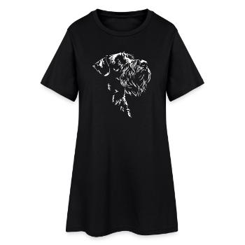 Cesky Terrier Silhouette Hunde Hund Wilsigns - Frauen T-Shirt-Kleid - Schwarz - Vorne