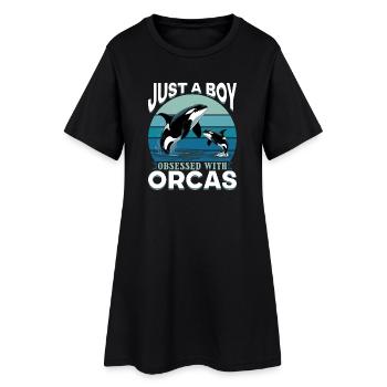 Orca drôle - Robe T-shirt Femme - noir - Devant