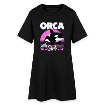 Orca drôle - Robe T-shirt Femme - noir - Devant